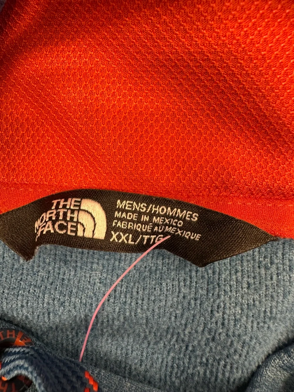 The North Face Men's Blue and Orange Hoodie size XXL